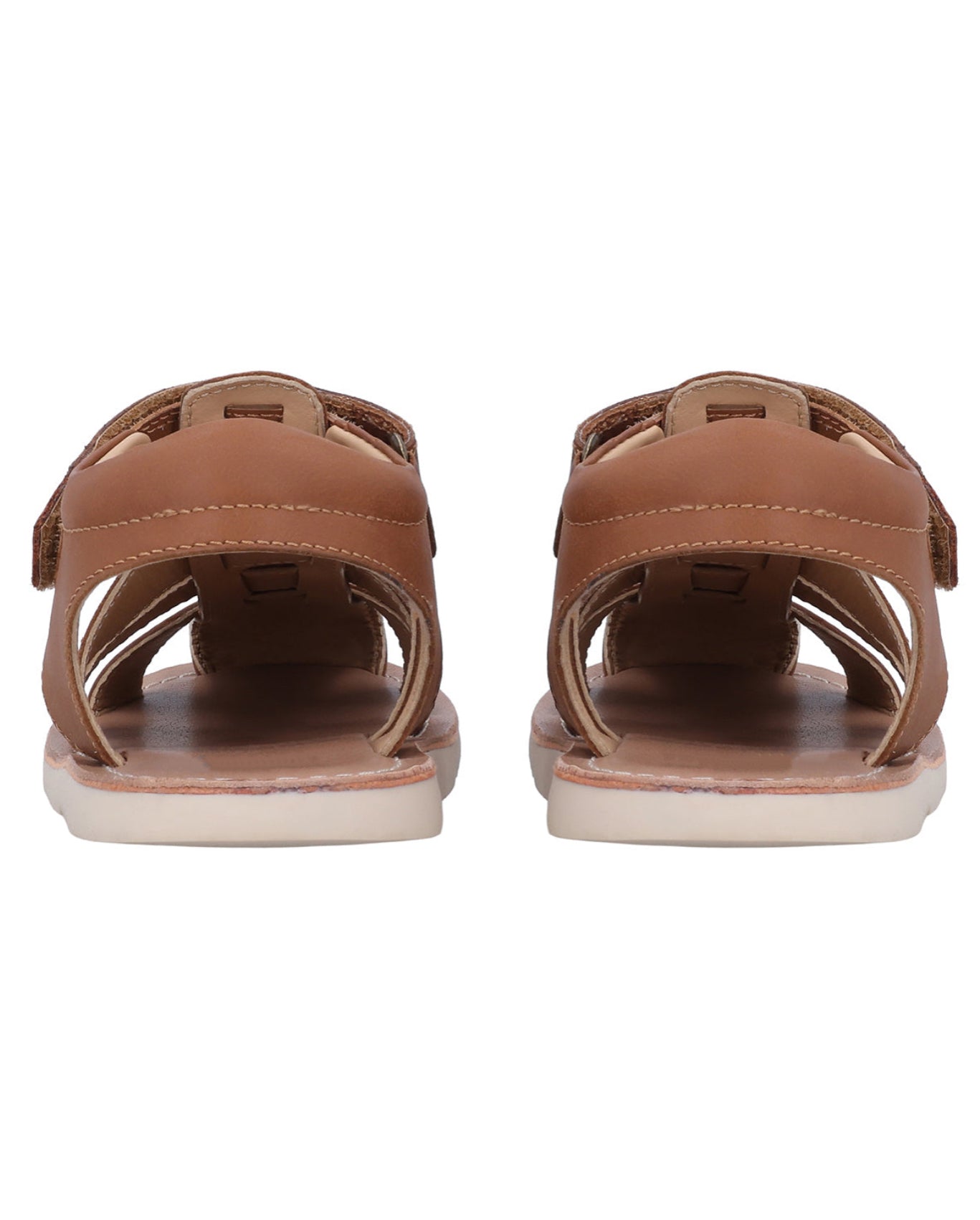 Kinder Sandalen mit Klettverschluss & gepolsterter Ferse, Bequeme Ledersandalen für Jungen & Mädchen, Leichte Sommerschuhe für Kita & Alltag, Braun