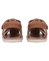 Kinder Sandalen mit Klettverschluss & gepolsterter Ferse, Bequeme Ledersandalen für Jungen & Mädchen, Leichte Sommerschuhe für Kita & Alltag, Braun