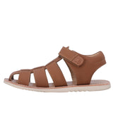 Kinder Sandalen mit Klettverschluss & gepolsterter Ferse, Bequeme Ledersandalen für Jungen & Mädchen, Leichte Sommerschuhe für Kita & Alltag, Braun