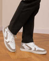 Herren Leder Sneaker Echtleder mit flexibler Sohle, Bequeme Freizeitschuhe, Sportliche Halbschuhe für Alltag & Freizeit, Hellbraun