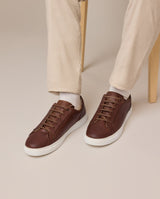 Herren Lederschuhe Echtleder mit weich gepolstertem Fersenbereich, Bequeme Business Halbschuhe für Büro & Alltag, Braun