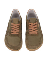 Herren Barfußschuhe aus Leder, Minimalschuhe mit Zehenfreiheit, Bequeme Barfuß Halbschuhe für Alltag & Outdoor, Olivgrün, Made in Portugal