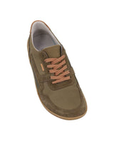 Herren Barfußschuhe aus Leder, Minimalschuhe mit Zehenfreiheit, Bequeme Barfuß Halbschuhe für Alltag & Outdoor, Olivgrün, Made in Portugal