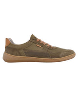 Herren Barfußschuhe aus Leder, Minimalschuhe mit Zehenfreiheit, Bequeme Barfuß Halbschuhe für Alltag & Outdoor, Olivgrün, Made in Portugal
