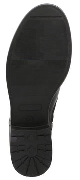 Damen Lederstiefeletten mit Reißverschluss & Schnürung, Echtleder Boots, Elegante Business Stiefeletten für Herbst & Winter, Schwarz