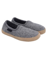 Damen Hausschuhe aus Schurwolle, Warme Wollpantoffeln, Kuschelige Hüttenschuhe für Herbst & Winter, Grau, Made in Austria