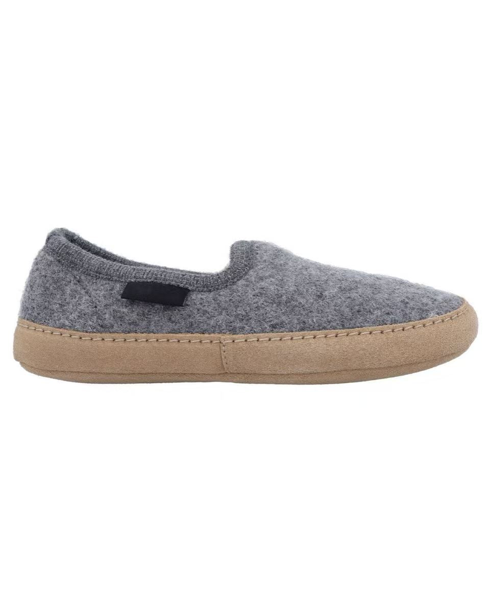 Damen Hausschuhe aus Schurwolle, Warme Wollpantoffeln, Kuschelige Hüttenschuhe für Herbst & Winter, Grau, Made in Austria