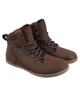 Herren Barfußschuhe Stiefelette mit spezieller Schnürung, Minimalschuhe mit Zehenfreiheit, Barfuß Boots für Alltag & Outdoor, Braun