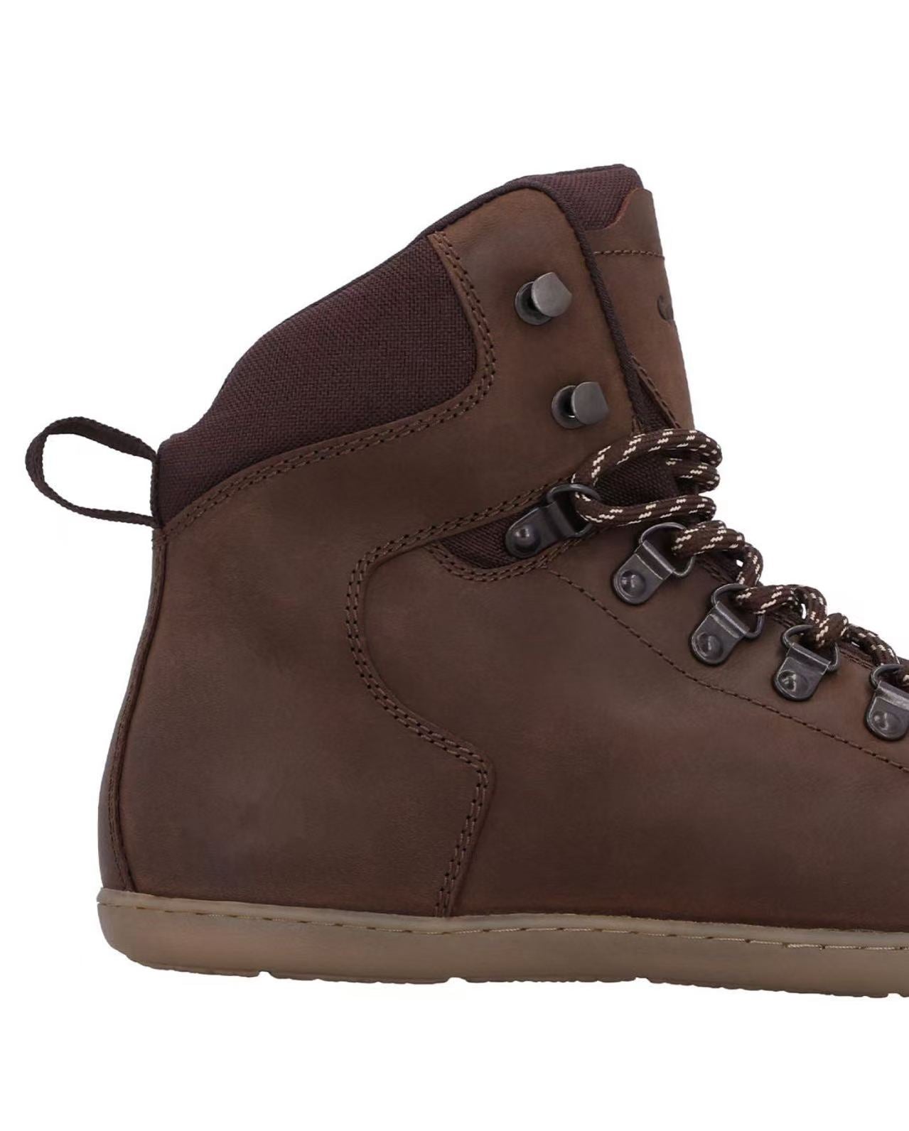 Herren Barfußschuhe Stiefelette mit spezieller Schnürung, Minimalschuhe mit Zehenfreiheit, Barfuß Boots für Alltag & Outdoor, Braun