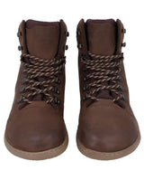 Herren Barfußschuhe Stiefelette mit spezieller Schnürung, Minimalschuhe mit Zehenfreiheit, Barfuß Boots für Alltag & Outdoor, Braun