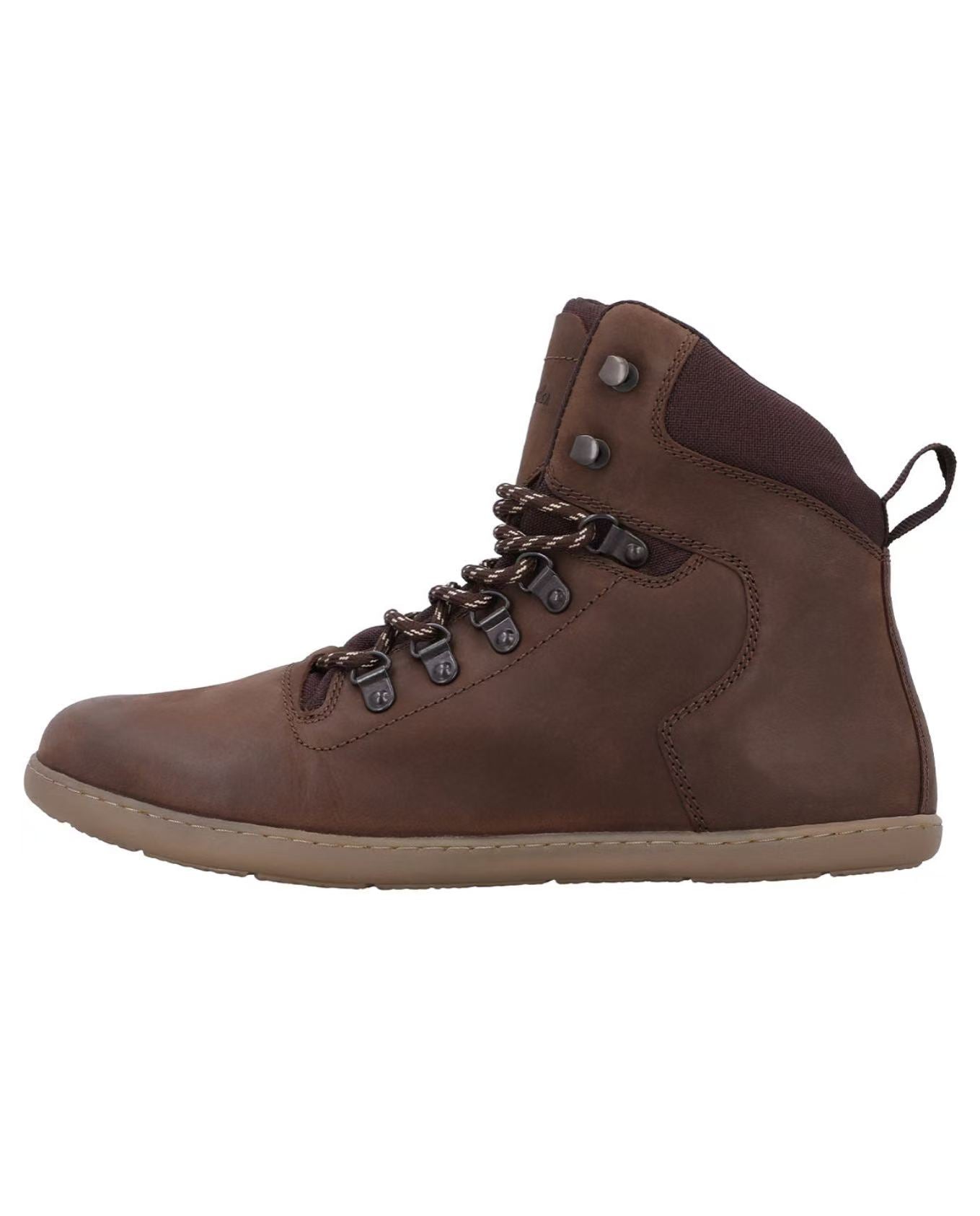 Herren Barfußschuhe Stiefelette mit spezieller Schnürung, Minimalschuhe mit Zehenfreiheit, Barfuß Boots für Alltag & Outdoor, Braun