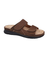 Herren Ledersandalen mit verstellbaren Riemen & Klettverschluss, Bequeme Trekkingsandalen, Outdoor Sommerschuhe für Alltag & Wandern, Braun