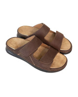 Herren Ledersandalen mit verstellbaren Riemen & Klettverschluss, Bequeme Trekkingsandalen, Outdoor Sommerschuhe für Alltag & Wandern, Braun