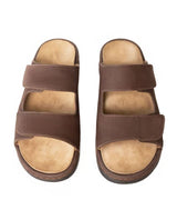 Herren Ledersandalen mit verstellbaren Riemen & Klettverschluss, Bequeme Trekkingsandalen, Outdoor Sommerschuhe für Alltag & Wandern, Braun