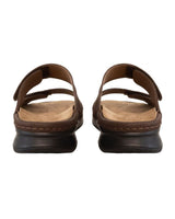 Herren Ledersandalen mit verstellbaren Riemen & Klettverschluss, Bequeme Trekkingsandalen, Outdoor Sommerschuhe für Alltag & Wandern, Braun