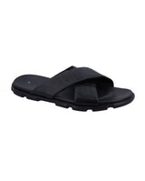 Herren Ledersandalen mit gekreuzten Riemen & leichter Sohle, Bequeme Sommer Sandalen, Elegante Sommerschuhe für Alltag & Strand, Schwarz