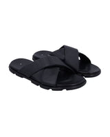 Herren Ledersandalen mit gekreuzten Riemen & leichter Sohle, Bequeme Sommer Sandalen, Elegante Sommerschuhe für Alltag & Strand, Schwarz