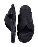Herren Ledersandalen mit gekreuzten Riemen & leichter Sohle, Bequeme Sommer Sandalen, Elegante Sommerschuhe für Alltag & Strand, Schwarz