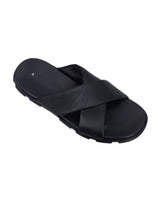 Herren Ledersandalen mit gekreuzten Riemen & leichter Sohle, Bequeme Sommer Sandalen, Elegante Sommerschuhe für Alltag & Strand, Schwarz