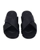 Herren Ledersandalen mit gekreuzten Riemen & leichter Sohle, Bequeme Sommer Sandalen, Elegante Sommerschuhe für Alltag & Strand, Schwarz