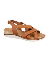Damen Ledersandalen mit gepolstertem Fußbett & verstellbarem Riemen, Bequeme Sommer Sandalen, Elegante Sommerschuhe für Alltag & Strand, Orange
