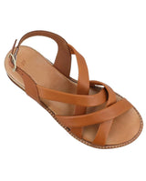 Damen Ledersandalen mit gepolstertem Fußbett & verstellbarem Riemen, Bequeme Sommer Sandalen, Elegante Sommerschuhe für Alltag & Strand, Orange