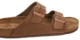 Herren Sandalen aus Leder mit Kork-Fußbett, Bequeme Ledersandalen mit EVA-Sohle, Anatomische Pantoletten für Sommer & Alltag, Braun