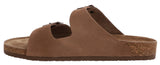 Herren Sandalen aus Leder mit Kork-Fußbett, Bequeme Ledersandalen mit EVA-Sohle, Anatomische Pantoletten für Sommer & Alltag, Braun