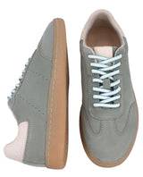 Herren Sneaker aus Veloursleder, Bequeme Freizeitschuhe aus weichem Wildleder, Sportliche Halbschuhe für Alltag & Freizeit, Grün