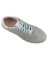 Herren Sneaker aus Veloursleder, Bequeme Freizeitschuhe aus weichem Wildleder, Sportliche Halbschuhe für Alltag & Freizeit, Grün