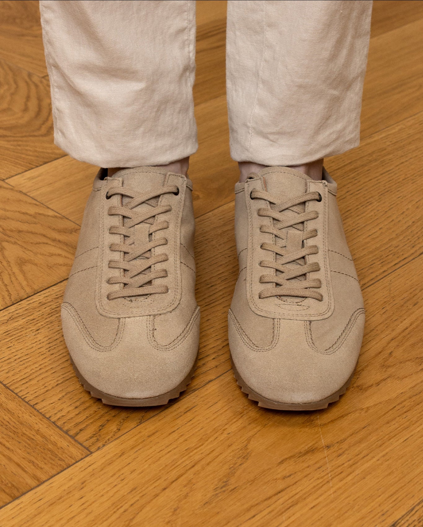 Herren Leder Sneaker Echtleder im sportlichen Stil, Bequeme Freizeitschuhe, Elegante Halbschuhe für Alltag & Business, Hellbraun