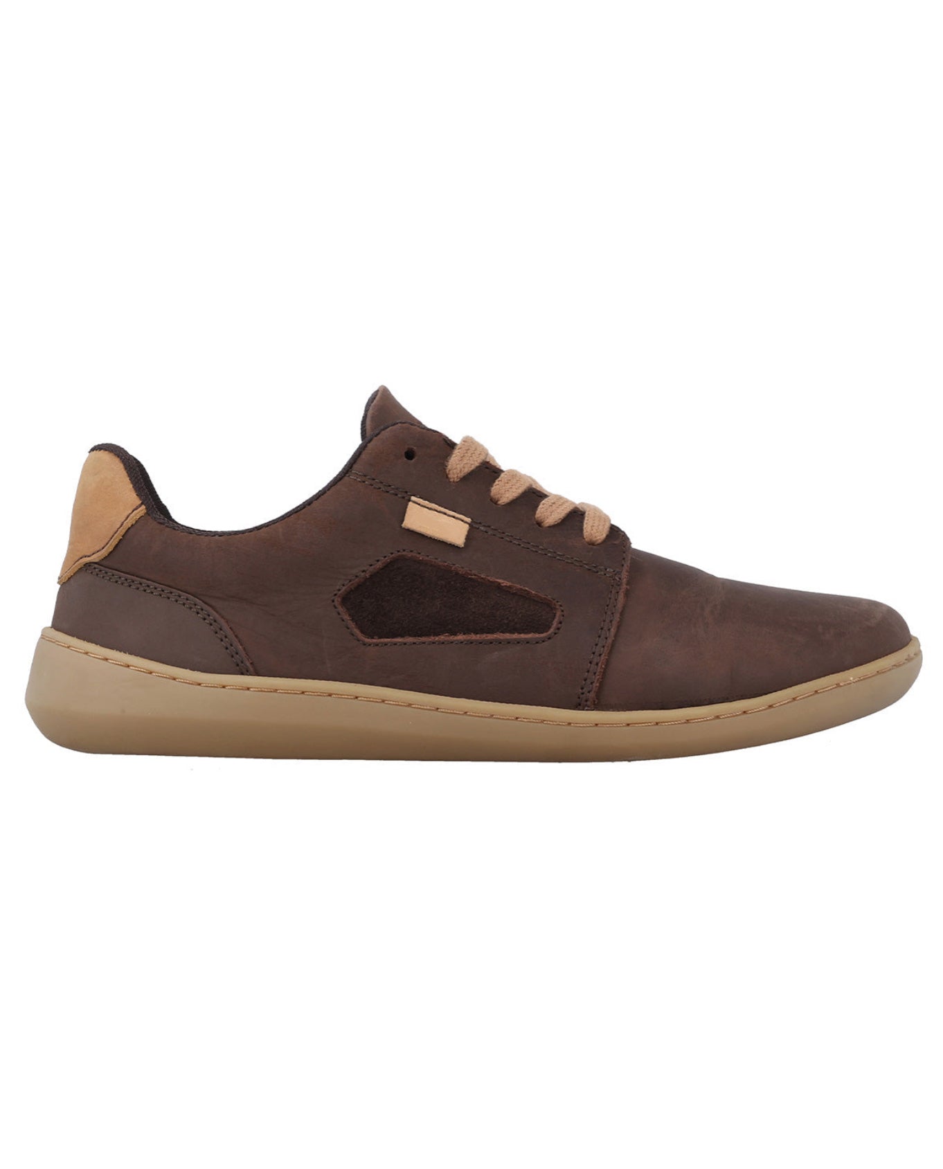 Herren Barfußschuhe aus Leder, Minimalschuhe mit Zehenfreiheit, Bequeme Barfuß Halbschuhe für Alltag & Outdoor, Braun, Made in Portugal
