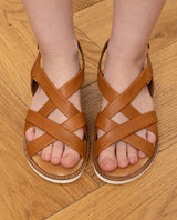 Damen Ledersandalen mit gepolstertem Fußbett & verstellbarem Riemen, Bequeme Sommer Sandalen, Elegante Sommerschuhe für Alltag & Strand, Orange