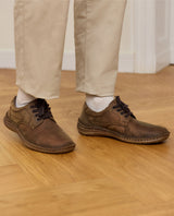 Herren Lederschuhe Echtleder mit hohem Tragekomfort, Bequeme Business Halbschuhe, Elegante Schnürschuhe für Büro & Alltag, Braun