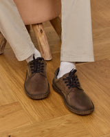Herren Lederschuhe Echtleder mit hohem Tragekomfort, Bequeme Business Halbschuhe, Elegante Schnürschuhe für Büro & Alltag, Braun