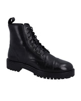 Damen Lederstiefelette mit Schnürung & Reißverschluss, Echtleder Boots, Elegante Business Stiefeletten für Herbst & Winter, Schwarz