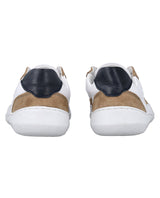 Herren Barfußschuhe aus Leder, Minimalschuhe mit Zehenfreiheit, Bequeme Barfuß Halbschuhe für Alltag & Outdoor, Weiß-Braun, Made in Portugal