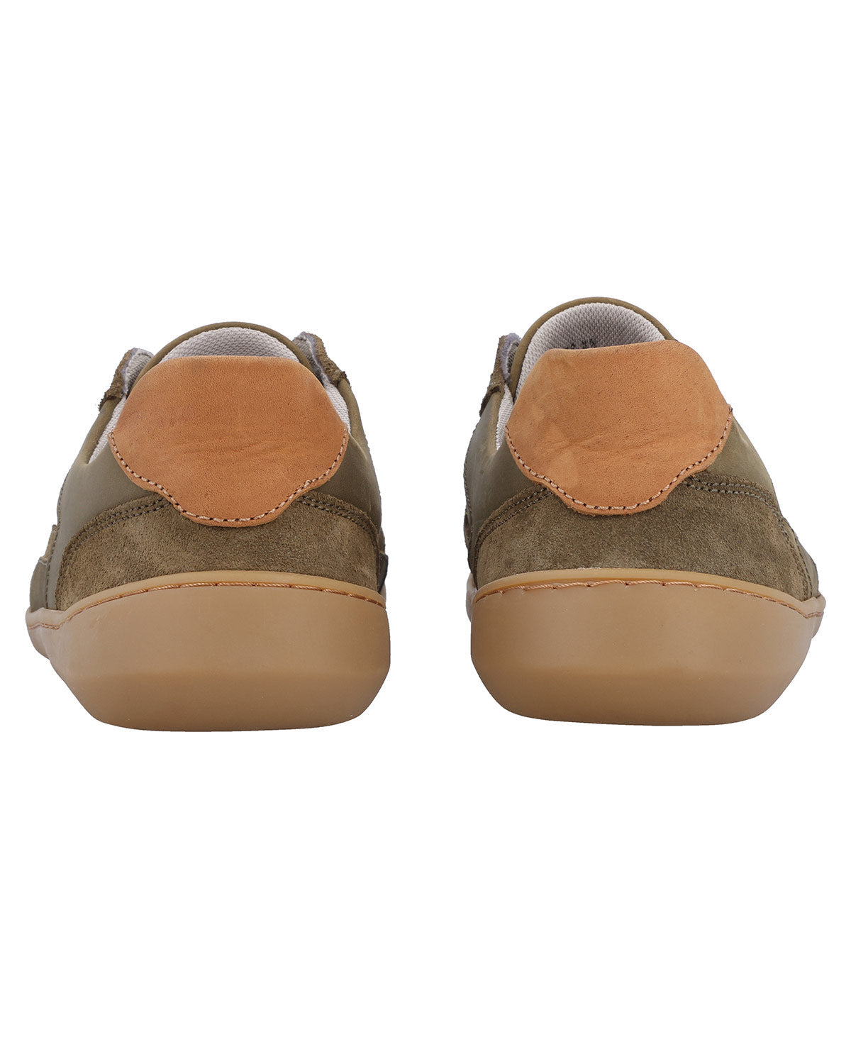 Herren Barfußschuhe aus Leder, Minimalschuhe mit Zehenfreiheit, Bequeme Barfuß Halbschuhe für Alltag & Outdoor, Olivgrün, Made in Portugal