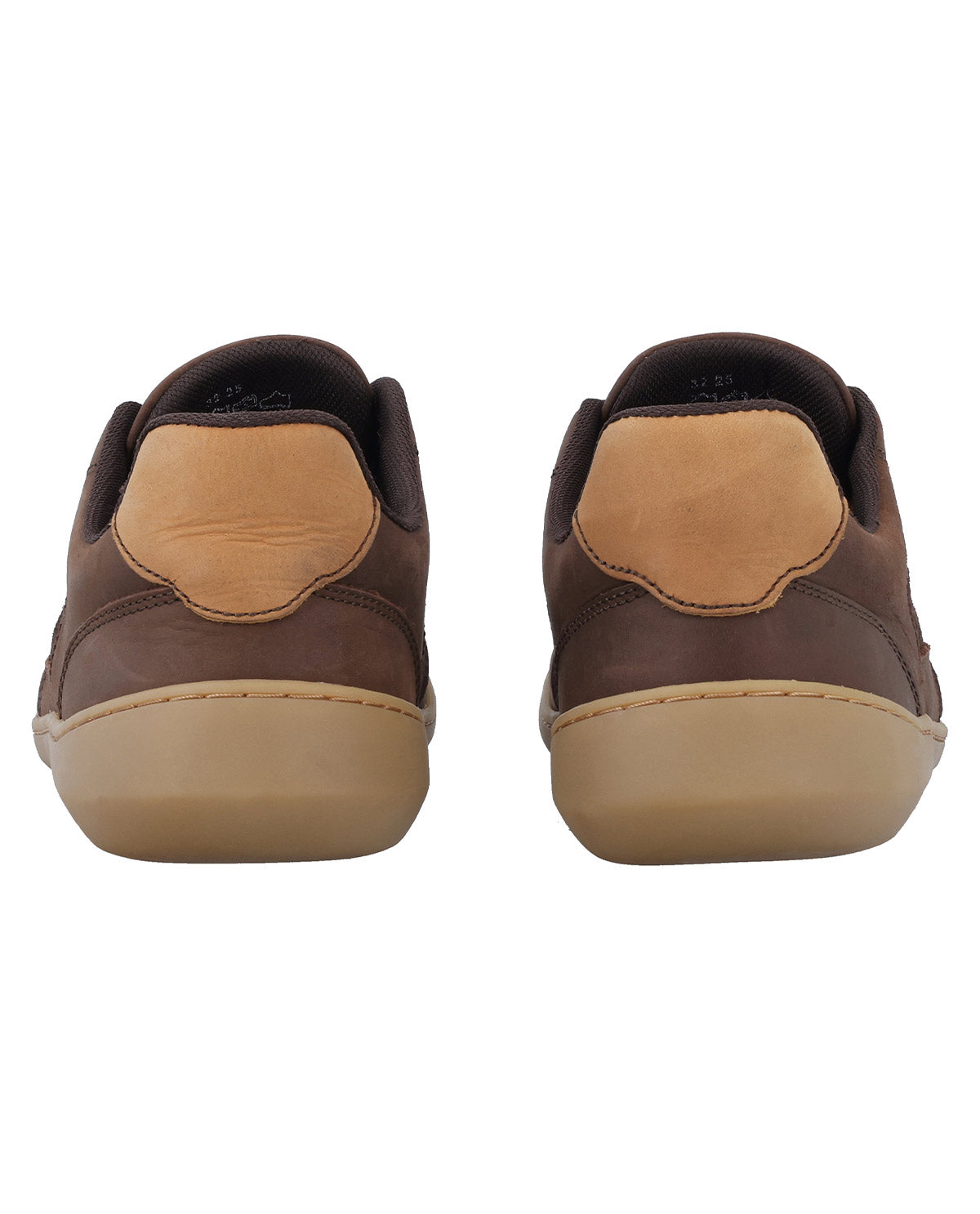 Herren Barfußschuhe aus Leder, Minimalschuhe mit Zehenfreiheit, Bequeme Barfuß Halbschuhe für Alltag & Outdoor, Braun, Made in Portugal