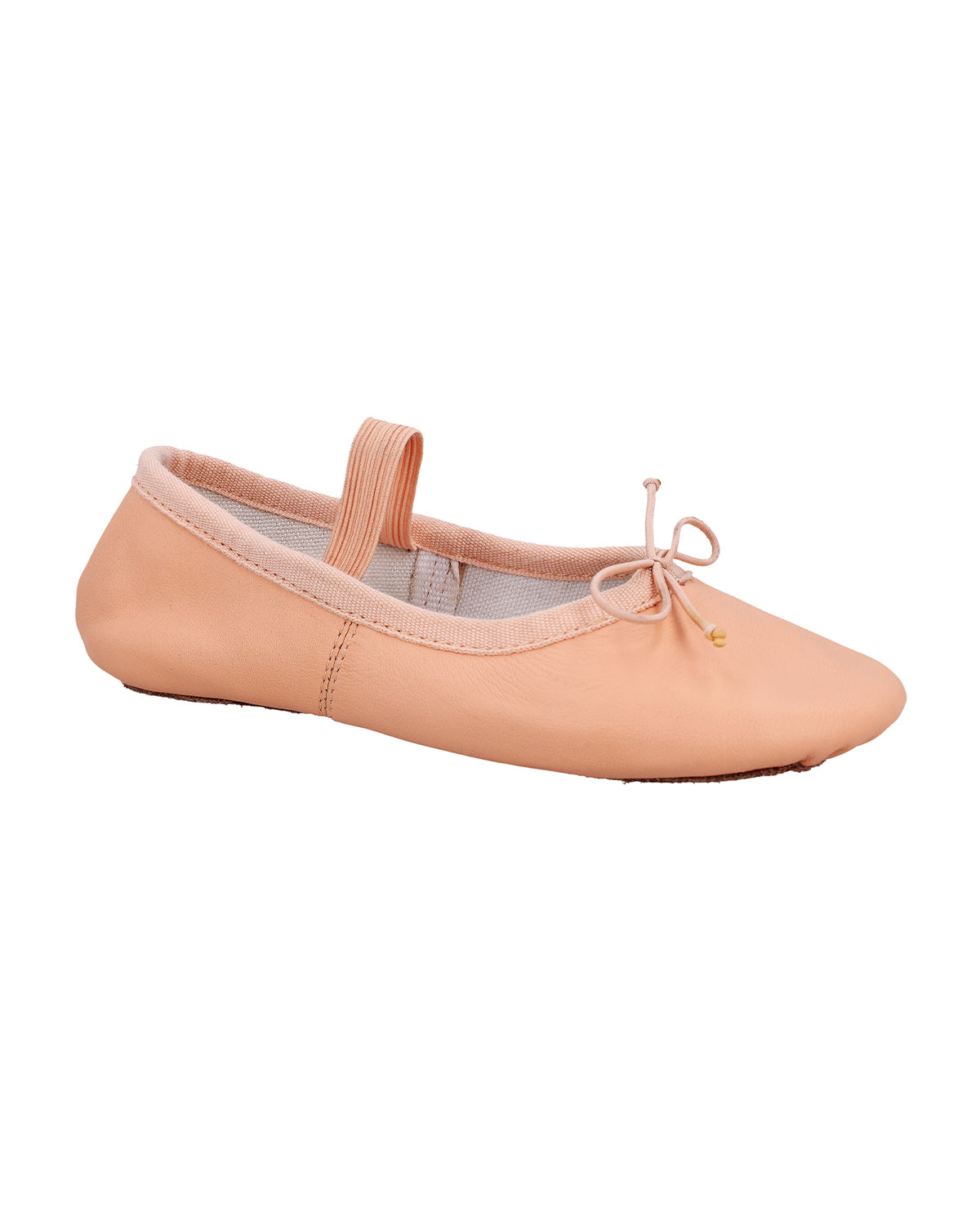 Kinder Ballettschuhe mit angenähtem Gummiband, Weiche Ballettschläppchen mit durchgehender Sohle, Tanzschuhe für Mädchen, Rosa