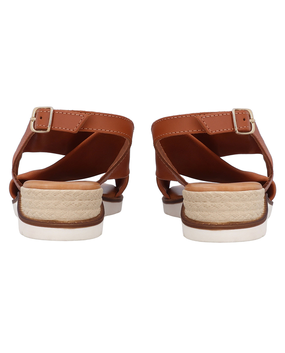 Damen Ledersandalen mit Riemen & leicht erhöhter Sohle, Bequeme Sommer Sandalen mit Keilabsatz, Elegante Sommerschuhe für Alltag & Strand, Orange