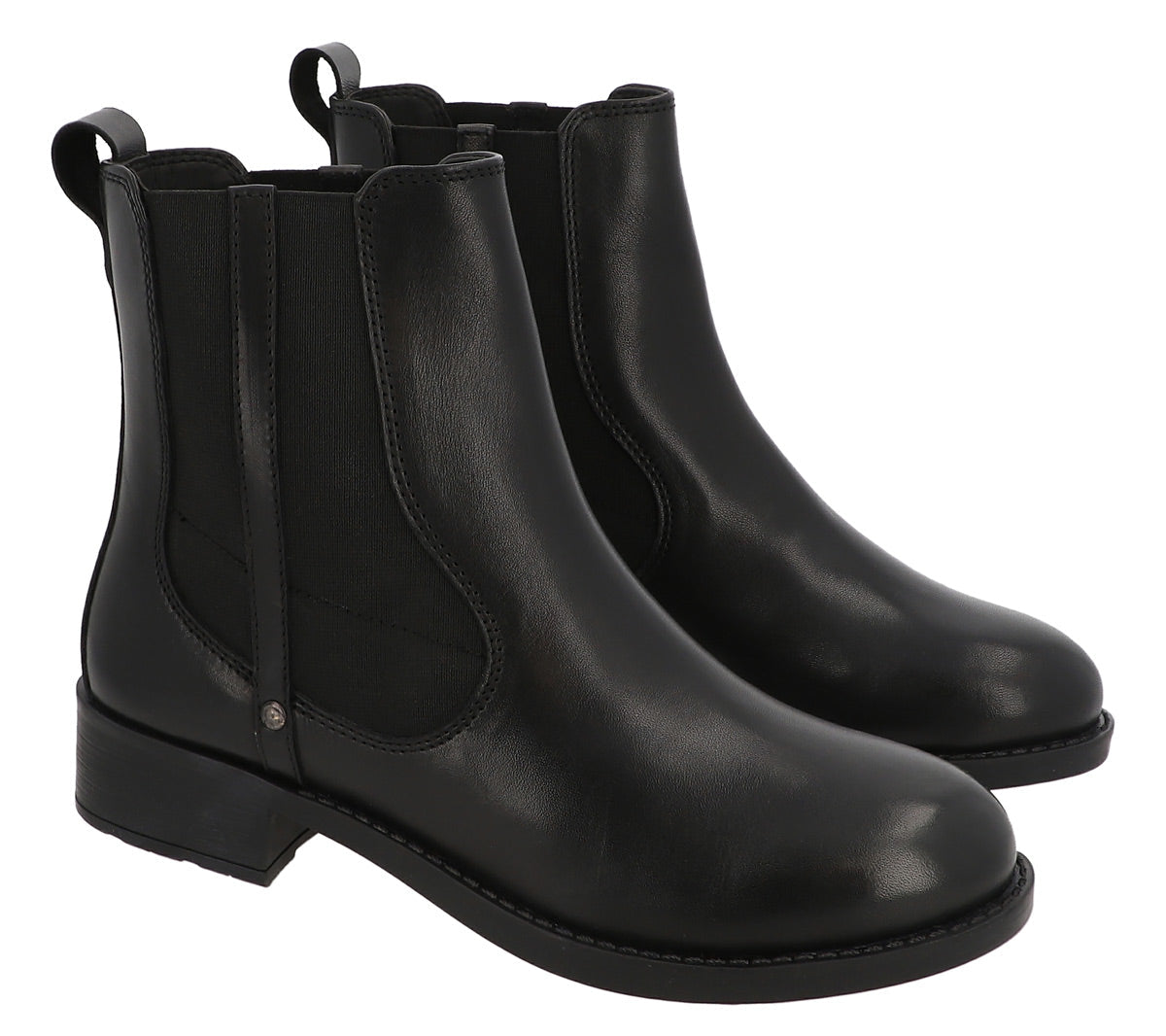 Damen Lederstiefeletten mit Reißverschluss & Schnürung, Echtleder Boots, Elegante Business Stiefeletten für Herbst & Winter, Schwarz