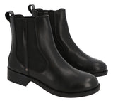 Damen Lederstiefeletten mit Reißverschluss & Schnürung, Echtleder Boots, Elegante Business Stiefeletten für Herbst & Winter, Schwarz