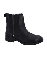 Damen Lederstiefeletten mit Reißverschluss & Schnürung, Echtleder Boots, Elegante Business Stiefeletten für Herbst & Winter, Schwarz