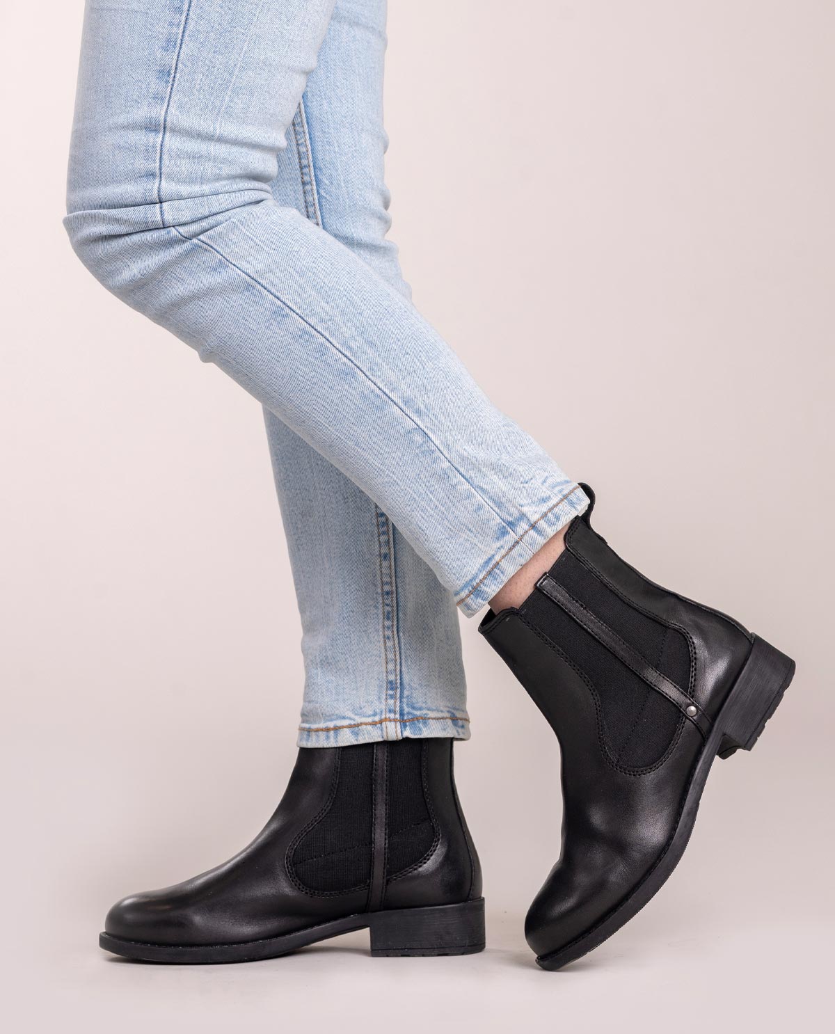 Damen Lederstiefeletten mit Reißverschluss & Schnürung, Echtleder Boots, Elegante Business Stiefeletten für Herbst & Winter, Schwarz