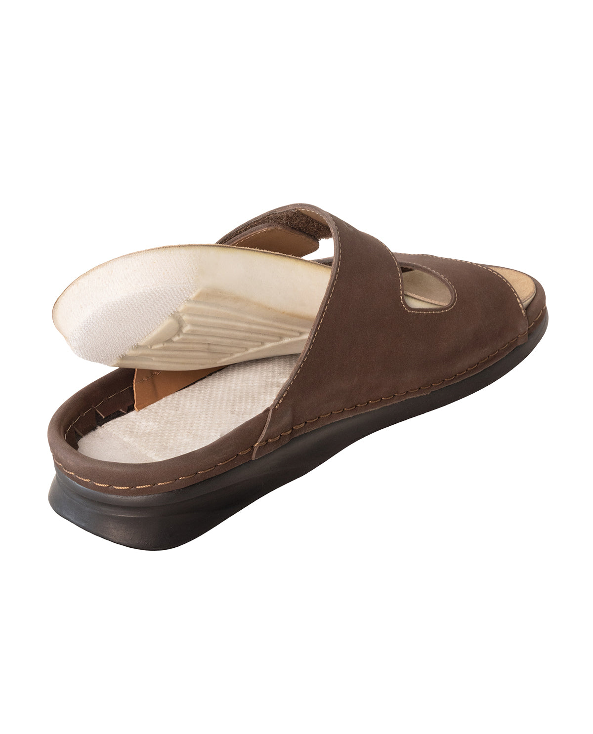 Herren Ledersandalen mit verstellbaren Riemen & Klettverschluss, Bequeme Trekkingsandalen, Outdoor Sommerschuhe für Alltag & Wandern, Braun