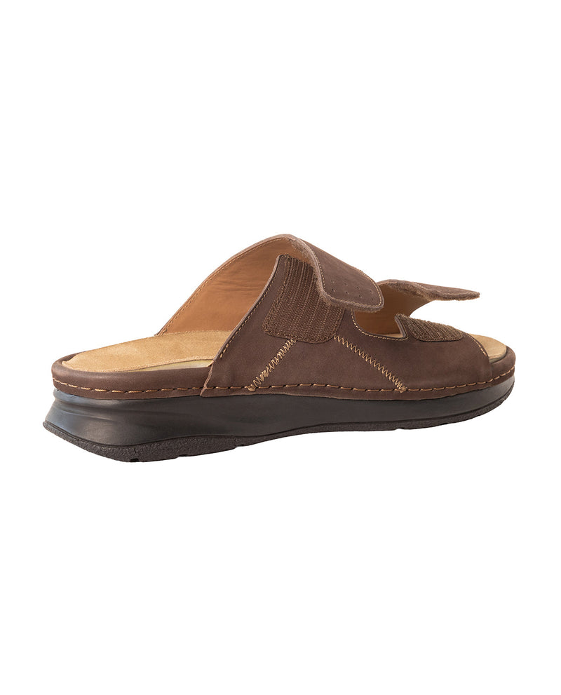 Herren Ledersandalen mit verstellbaren Riemen & Klettverschluss, Bequeme Trekkingsandalen, Outdoor Sommerschuhe für Alltag & Wandern, Braun