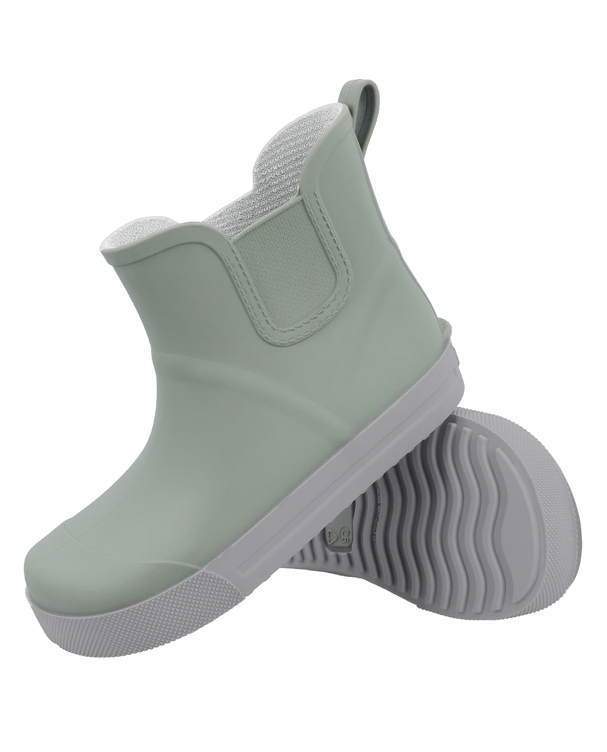 Kinder Gummistiefel leicht & flexibel, Bequeme Regenstiefel für Jungen & Mädchen, Kurze Matschstiefel für Kita & Outdoor, Hellgrün