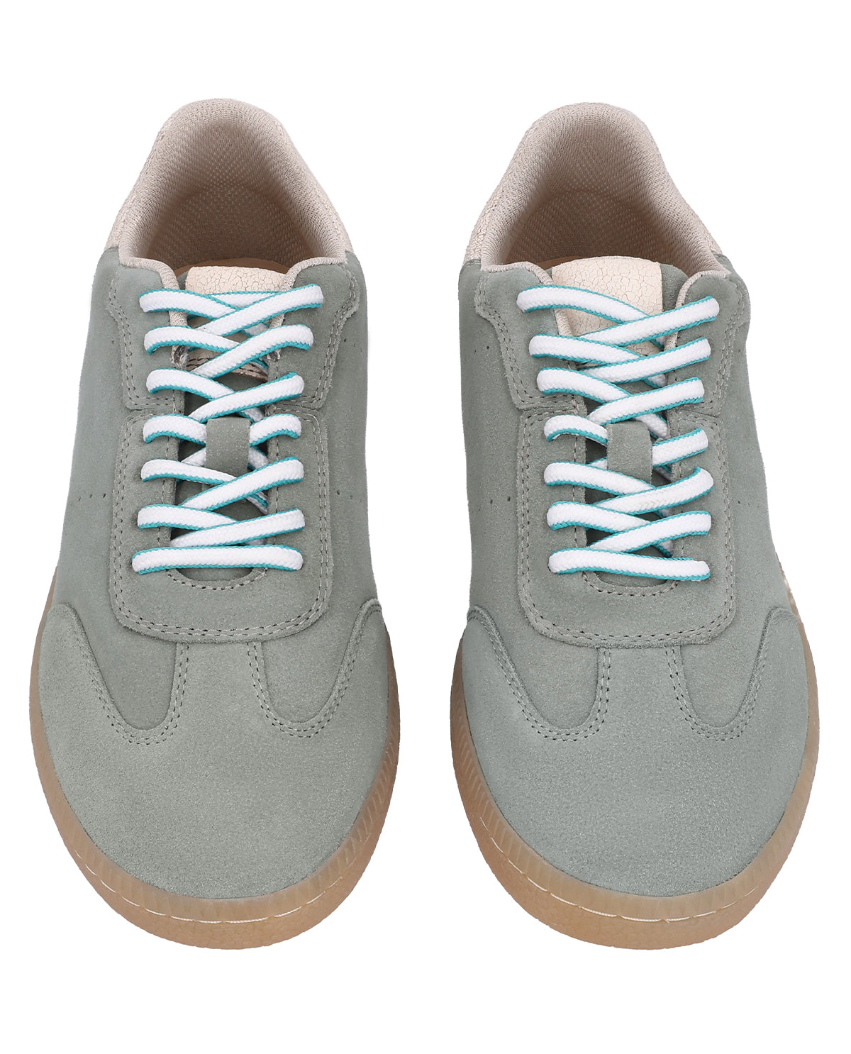 Herren Sneaker aus Veloursleder, Bequeme Freizeitschuhe aus weichem Wildleder, Sportliche Halbschuhe für Alltag & Freizeit, Grün
