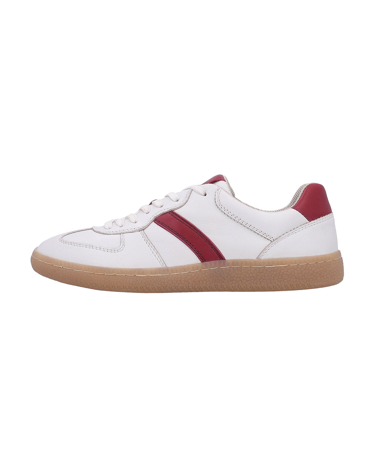 Herren Sneaker Weiß mit roten Akzenten, Bequeme Freizeitschuhe mit flexibler Schnürung, Sportliche Halbschuhe für Alltag & Sport, Weiß-Rot